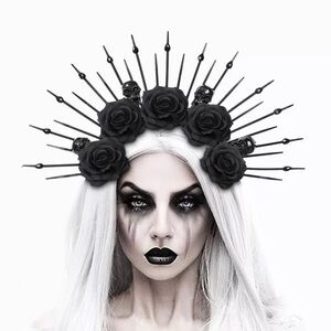 Women Girl Gothic Flower
Headband Black Halloween Vampire Queen